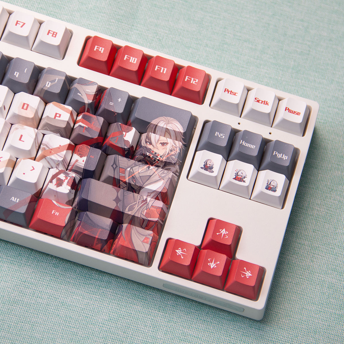 Arlecchino 120 Keys Side-Printed Non-Backlit Anime-Inspired Design PBT Keycaps Set