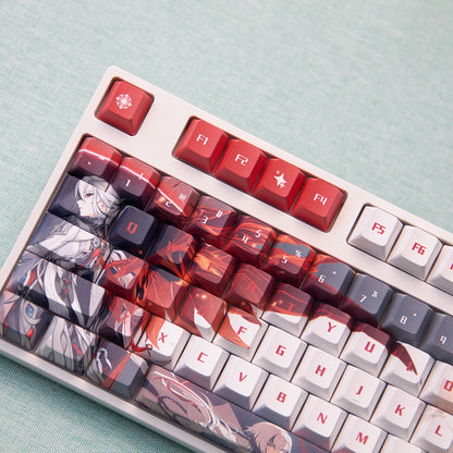Arlecchino 120 Keys Side-Printed Non-Backlit Anime-Inspired Design PBT Keycaps Set